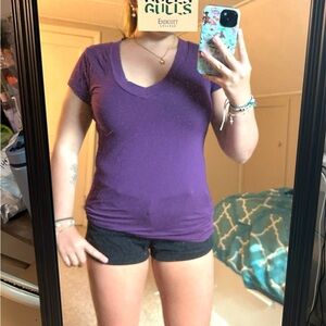 Merona Purple Short Sleeve V-Neck Tee